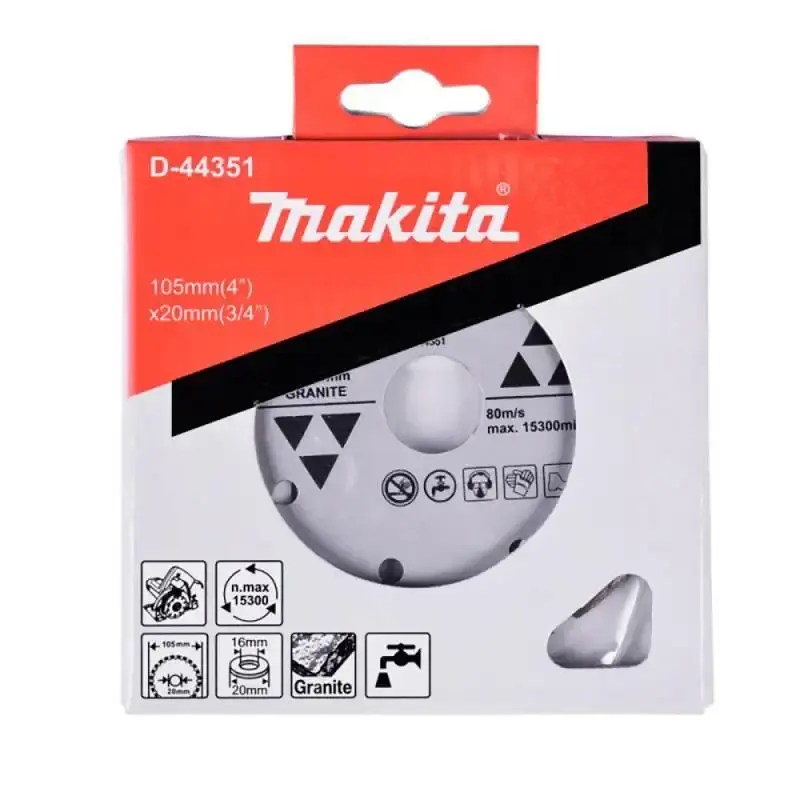 Disco de corte diamantado 4.1/8 POL 105 MM para granito D-44351 com 3 unidades Makita — fotografia 5