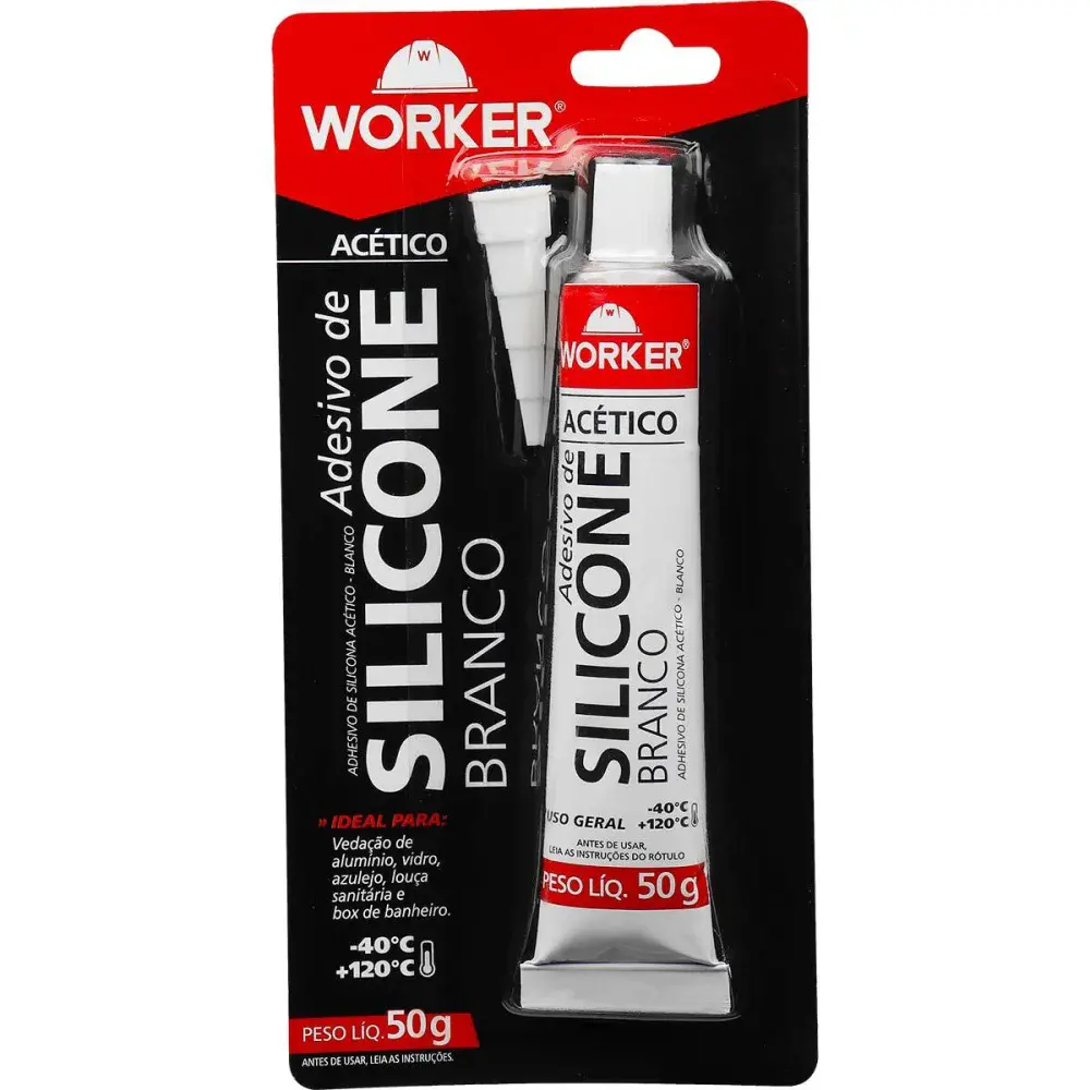 Silicone acético branco 50G Worker — fotografia 4