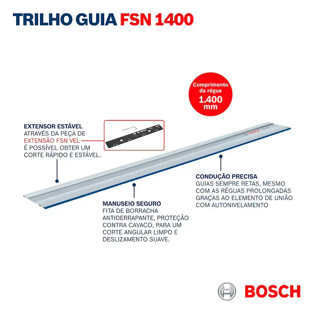 Trilho Guia de 1400 mm para Serra Circular FSN 1400 BOSCH — fotografia 7