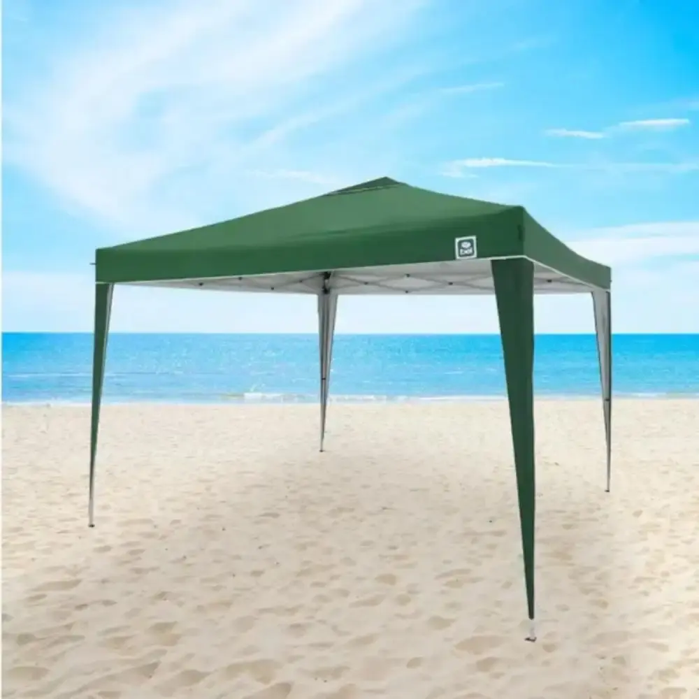 Tenda gazebo verde em poliéster 3X3 metros articulada com pés em alumínio 331200 BEL — fotografia 5