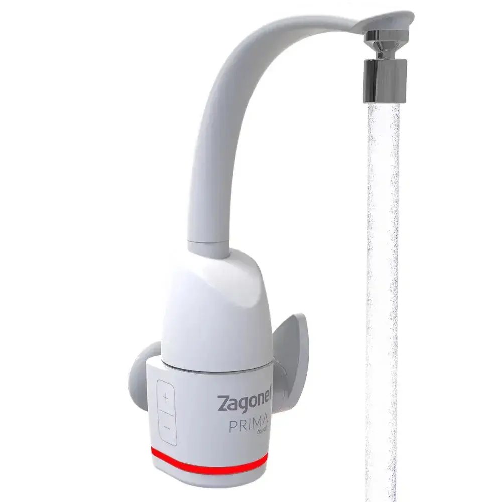 Torneira eletrônica prima branca 5500W 127V Zagonel — fotografia 4