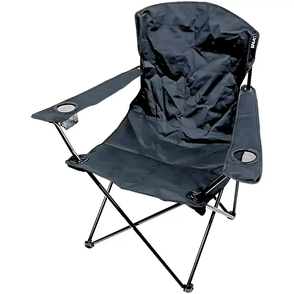 Cadeira dobrável preto para camping com porta copo Kala