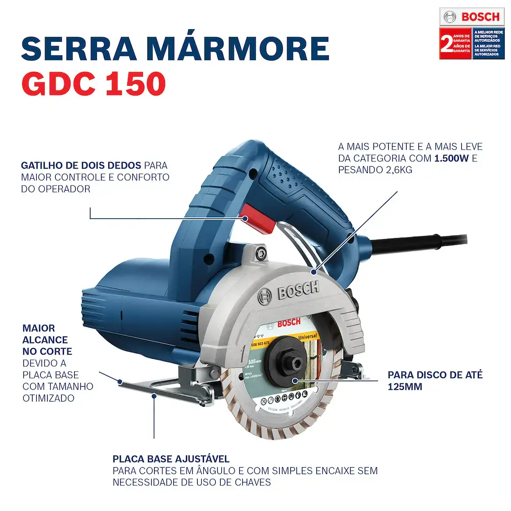Serra Mármore a seco Bosch GDC 150 TITAN 1500W 110 V — fotografia 9