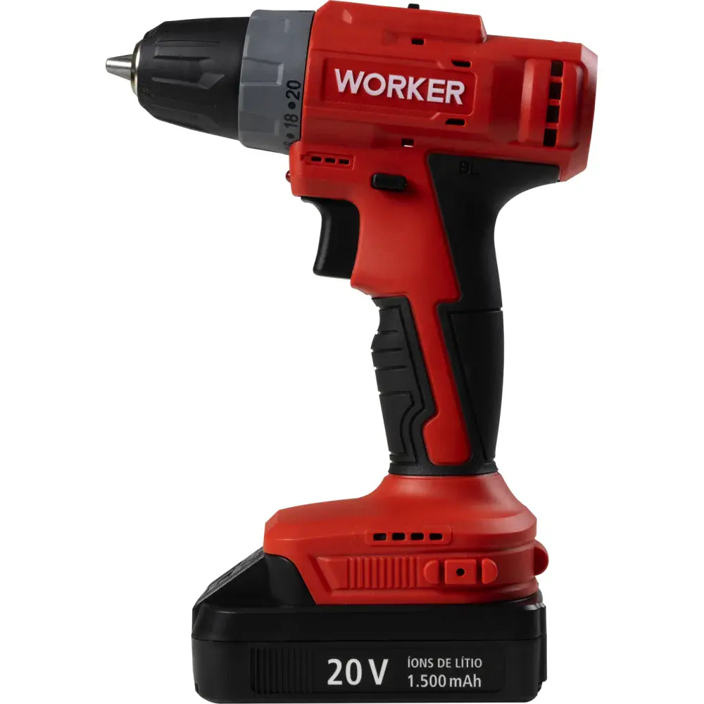 Parafusadeira 20V brushless 1 bateria Worker — fotografia de referência