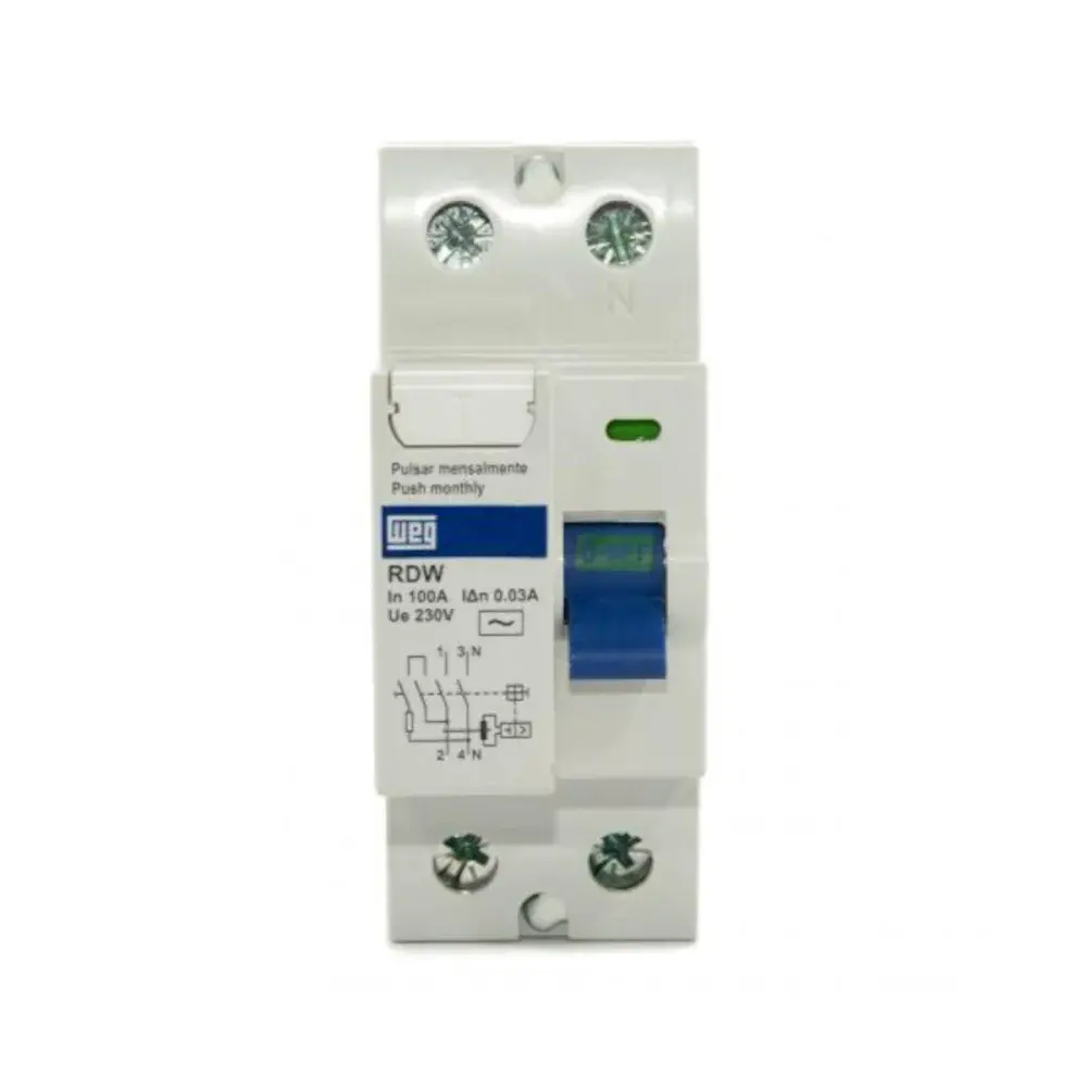 Interruptor diferencial residual 80A 2 polos 30MA rdw WEG