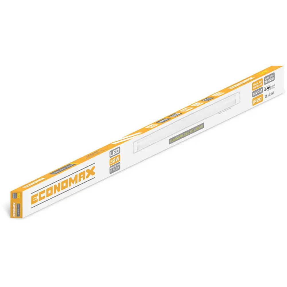 Luminária de led sobrepor 1920LM 32W 6500K biv Economax