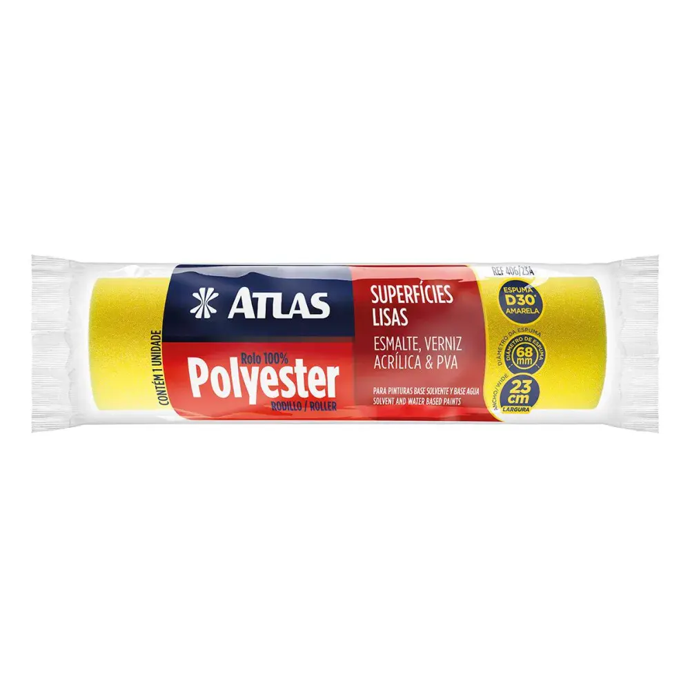 Rolo espuma pintura poliéster 23CM Atlas