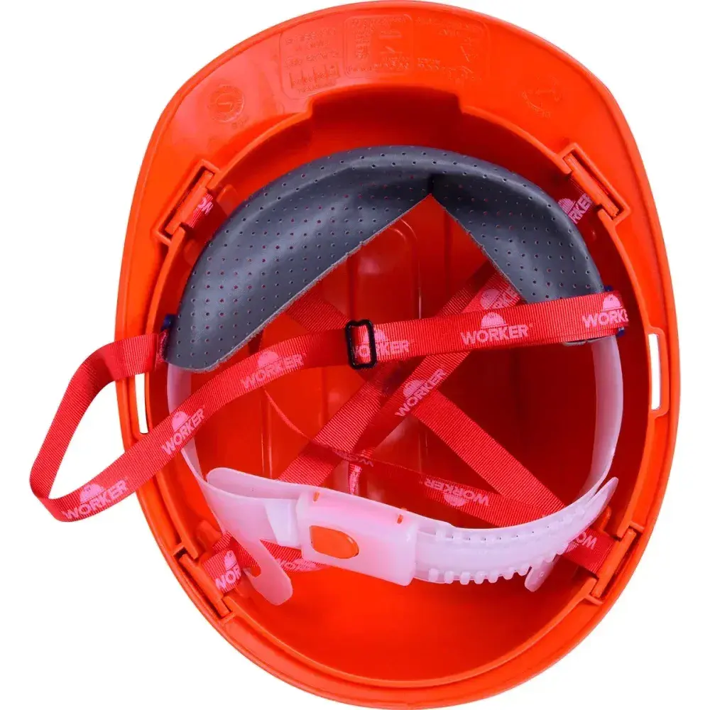 Capacete de proteção industrial laranja max Worker — fotografia 9