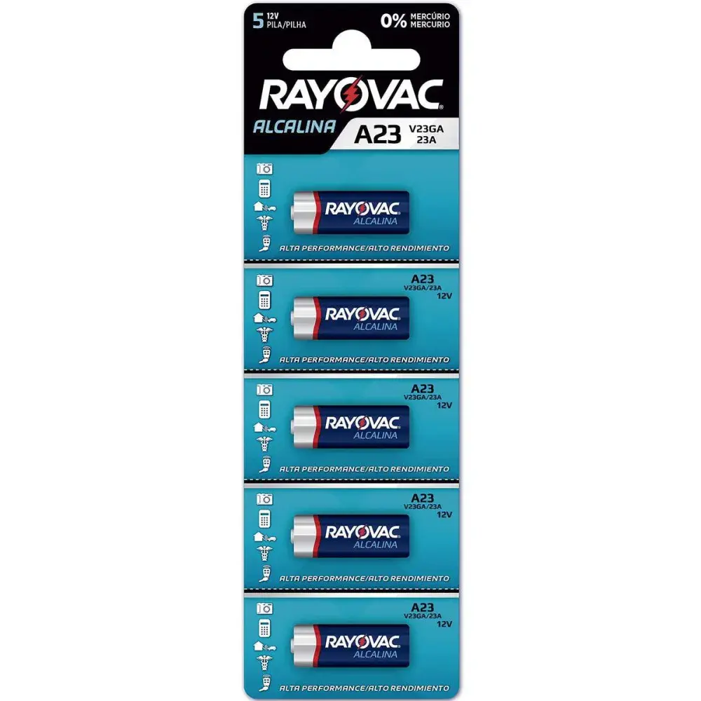 Pilha alcalina V23GA Rayovac enc 5PÇS