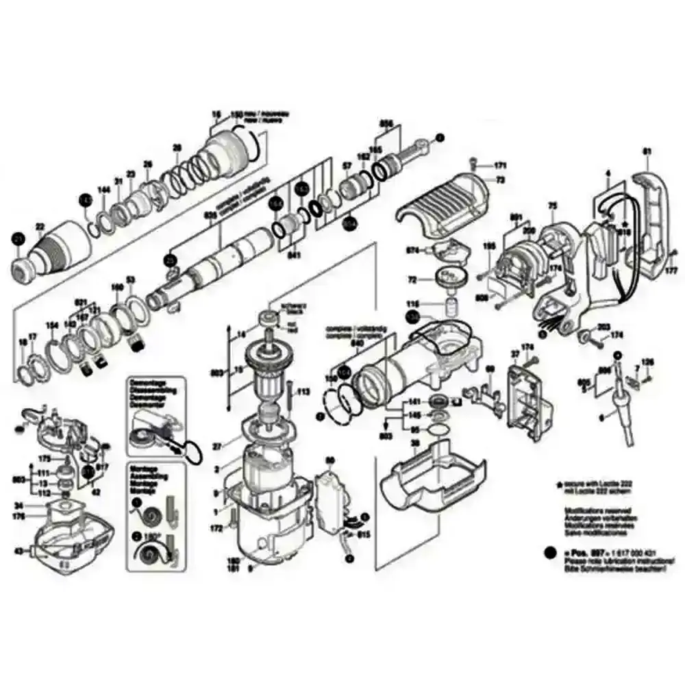 Induzido para martelo demolidor GBH 5-40DE em 220V 1614011098 Bosch 220 V — fotografia 5