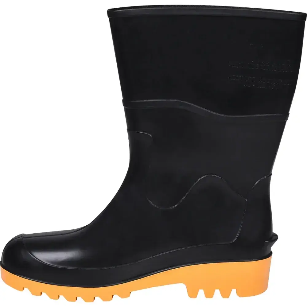 Bota pvc preta/amarela cano médio sem forro N°42 Worker — fotografia 8