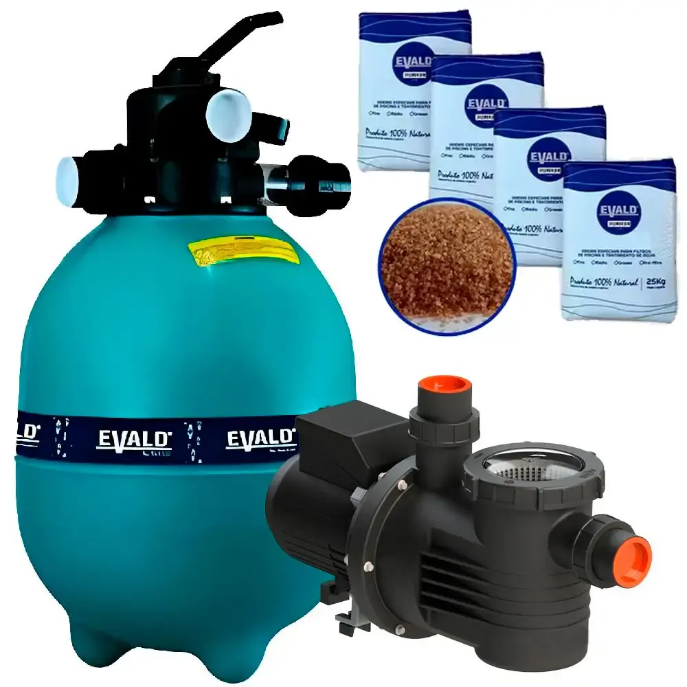 Filtro Piscina com Bomba BPEV-17 3,4 CV e 100 kg Areia EVALD by DANCOR — fotografia de referência