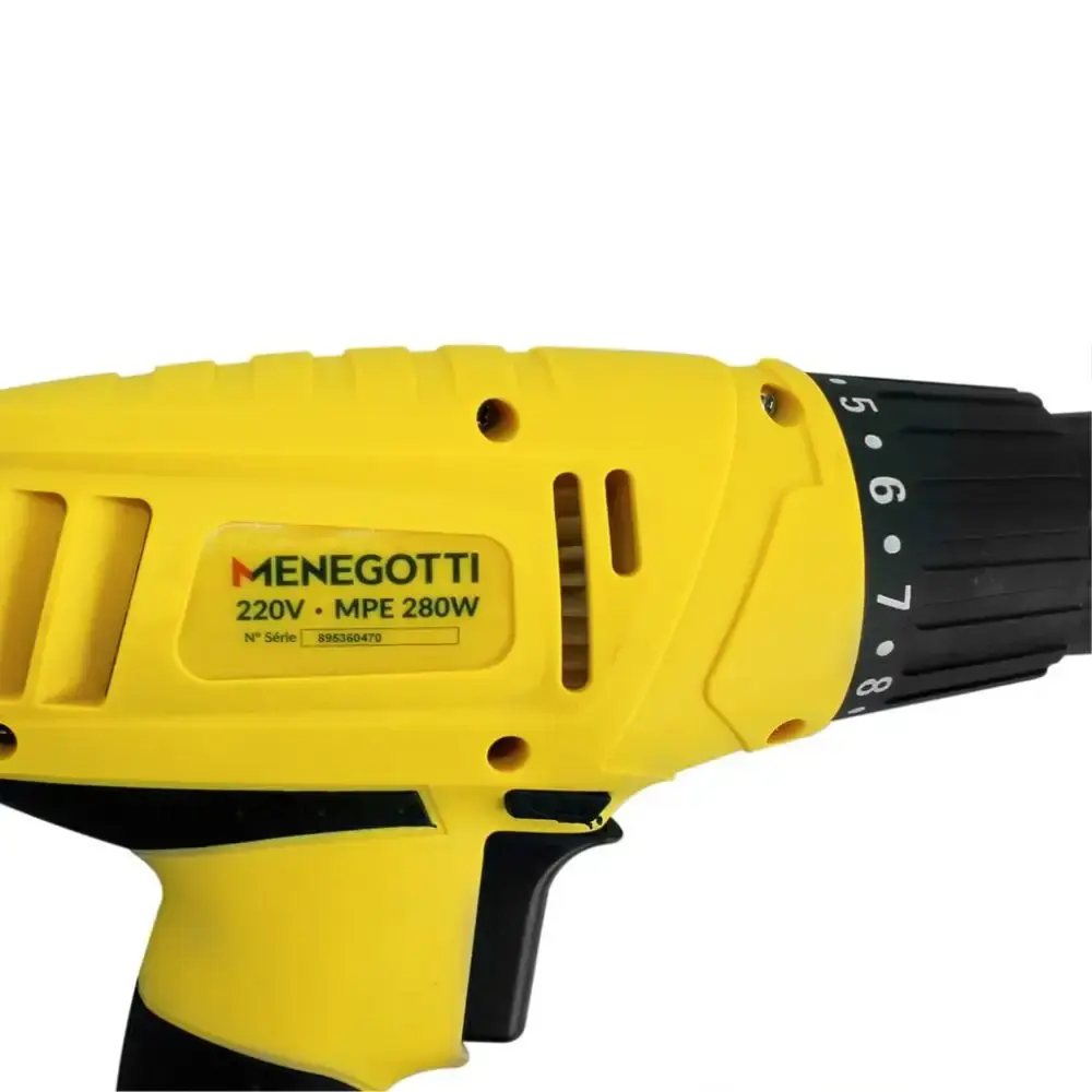 Parafusadeira elétrica 3/8 POL 280W 750 RPM MPE Menegotti 220 V — fotografia 5