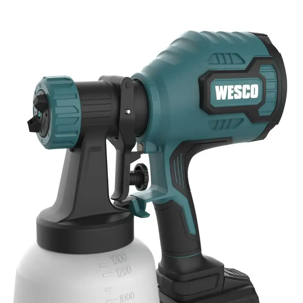 Pistola de pintura a bateria 18V WS2431.9 com bateria de lítio WS9970 Wesco — fotografia 5