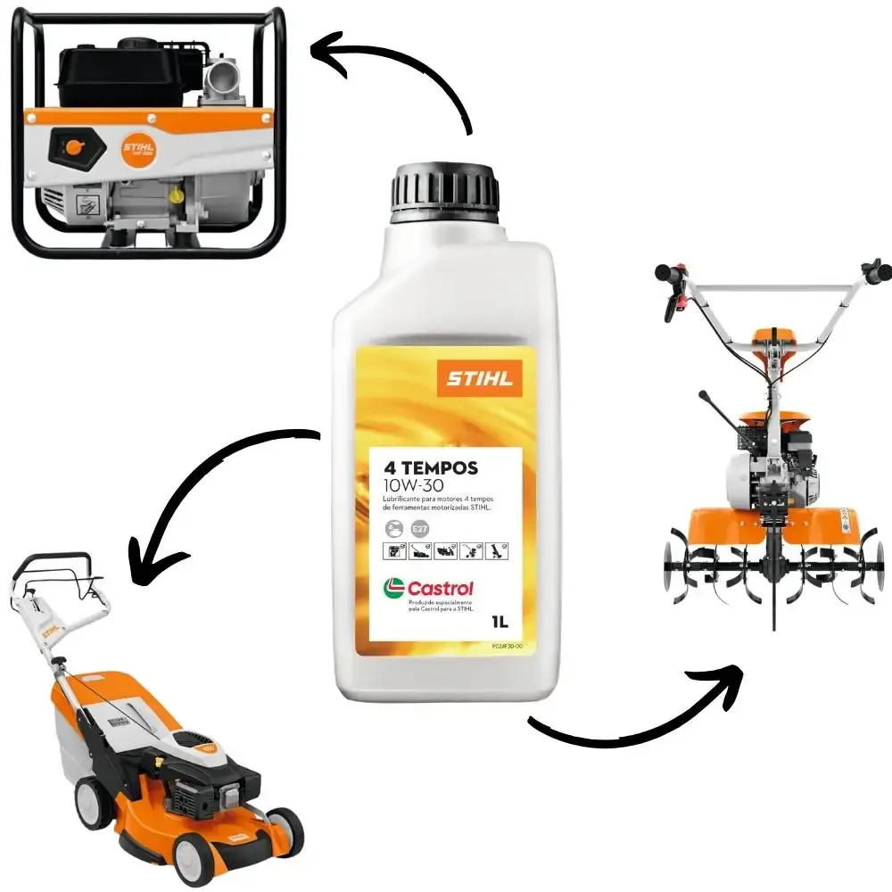 Óleo castrol 4 tempos 1 litro SAE 10W 30 Stihl — fotografia 2