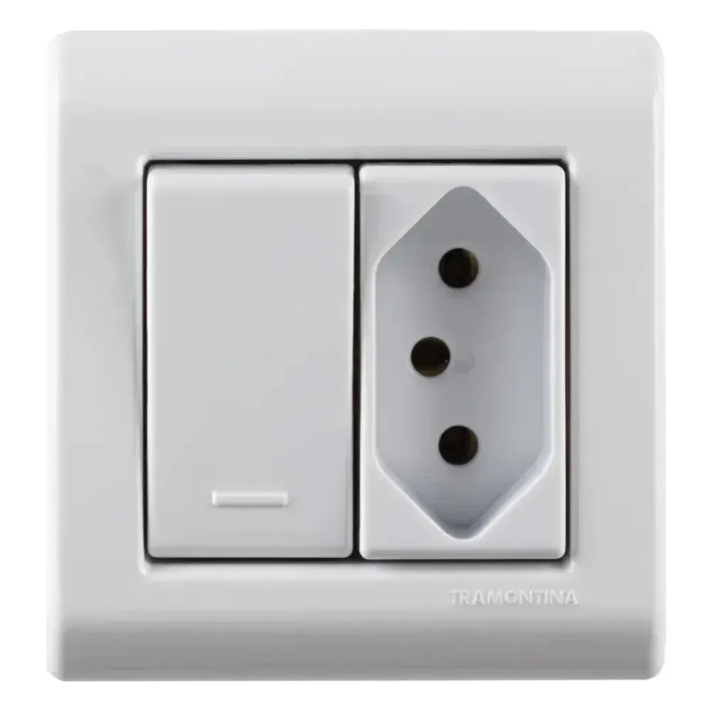 Caixa de sobrepor 1 interruptor 10A 250V 1 tomada 2P+T Tramontina — fotografia 5