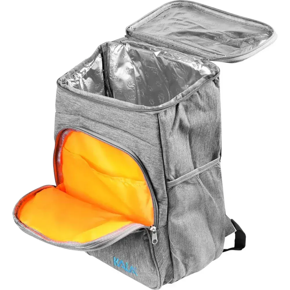 Bolsa térmica com 2 compartimentos 18L cinza Kala — fotografia 8