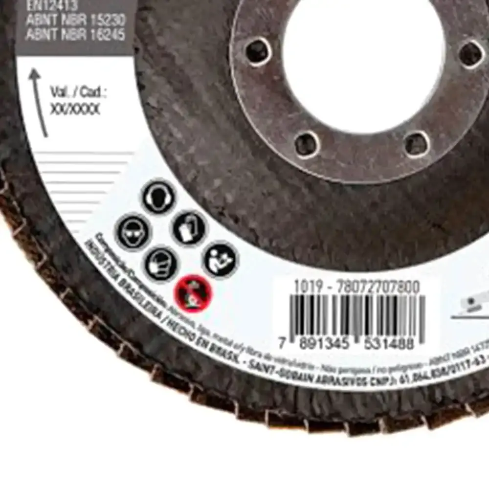 Disco flap classic basic 115MM grão 80 para lixadeira e esmerilhadeira Norton — fotografia 5