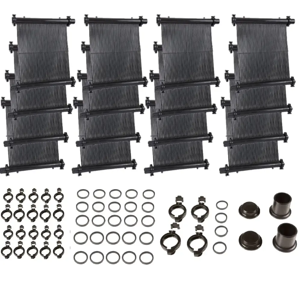 Kit 16 Placas Solar 0,50m x 3m para Piscinas até 30.000 Litros com Acessórios FLUIDRA