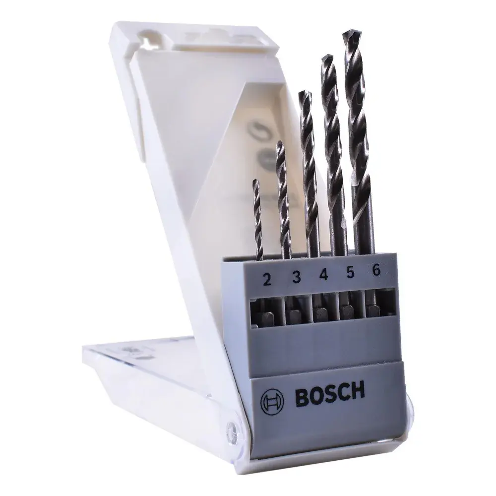 Jogo brocas de aço rápido hss-g 2 à 6 mm Bosch - 5 peç — fotografia de referência