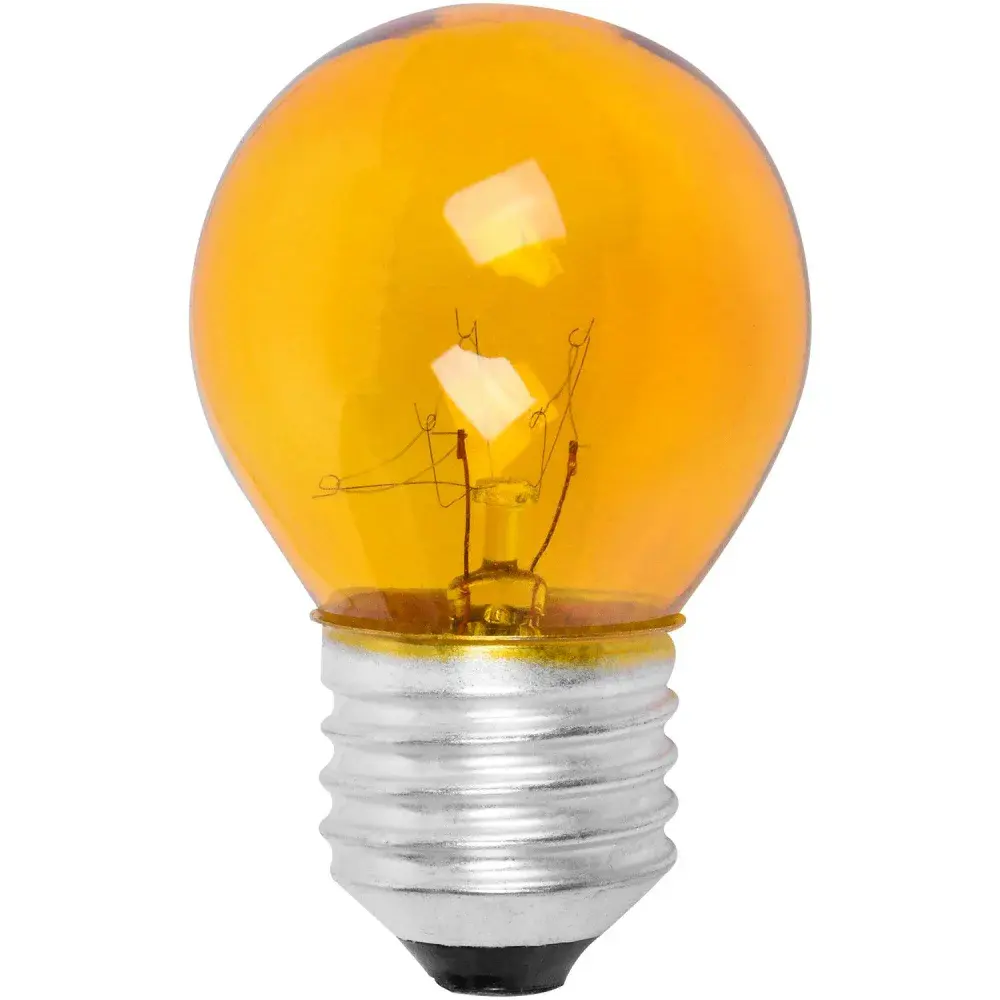 Lâmpada bolinha 15W E27 amarela incandescente Liege 127V — fotografia de referência