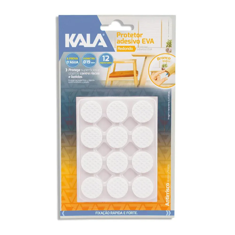 Protetor adesivo eva Kala branco redondo 19MM 12 pcs — fotografia de referência