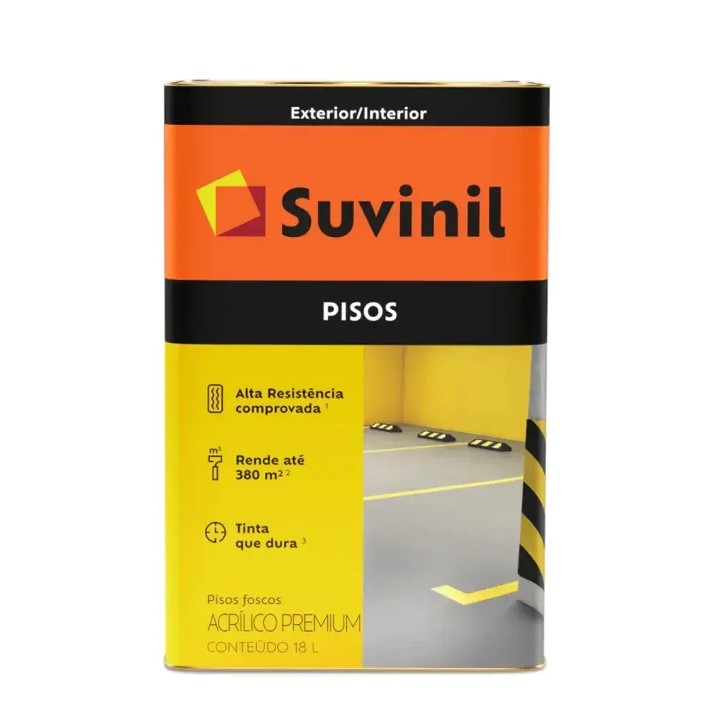 Tinta piso amarelo demarcação 18L Suvinil — fotografia 3