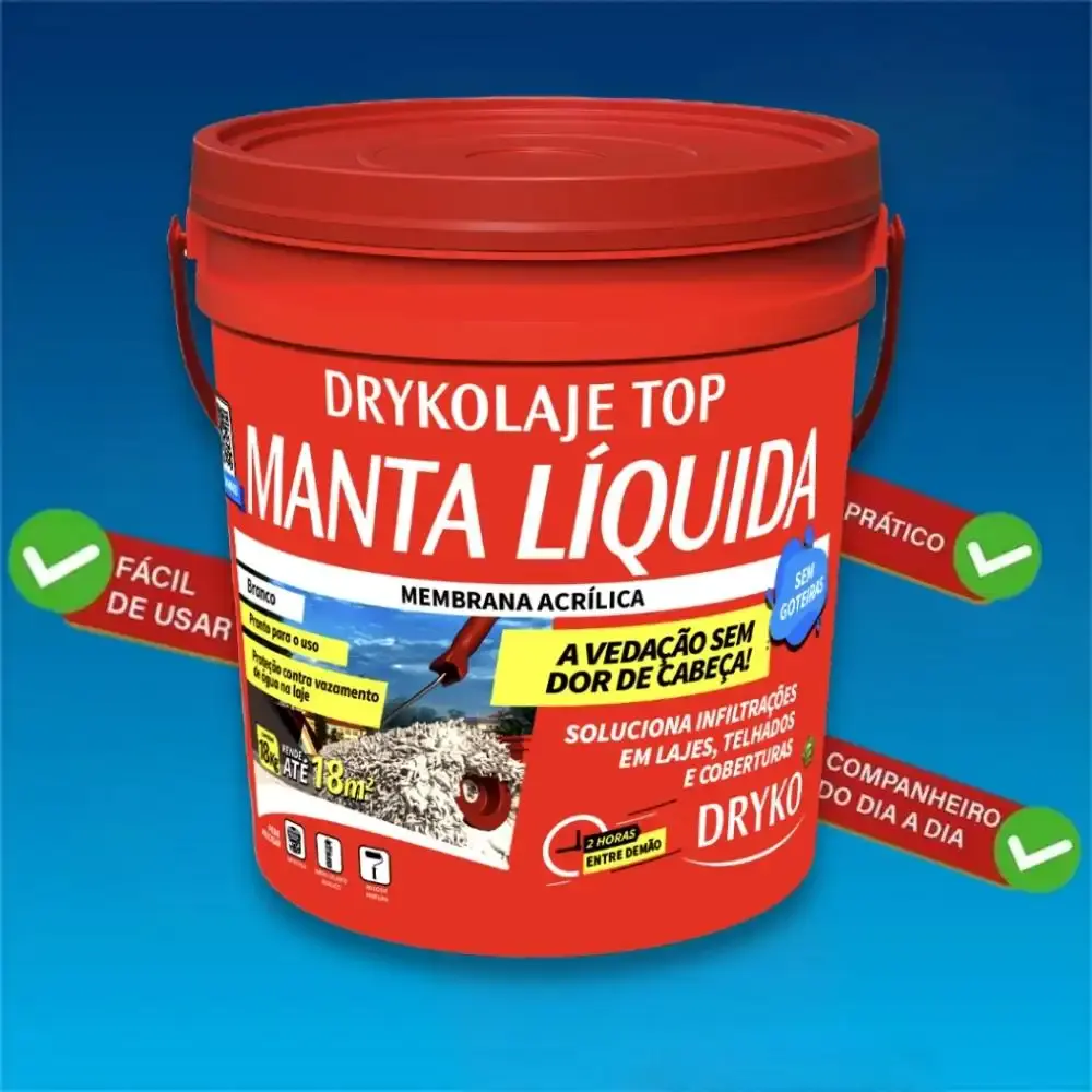 Manta líquida acrílica impermeabilizante 4 KG drykolaje TOP Dryko — fotografia 4