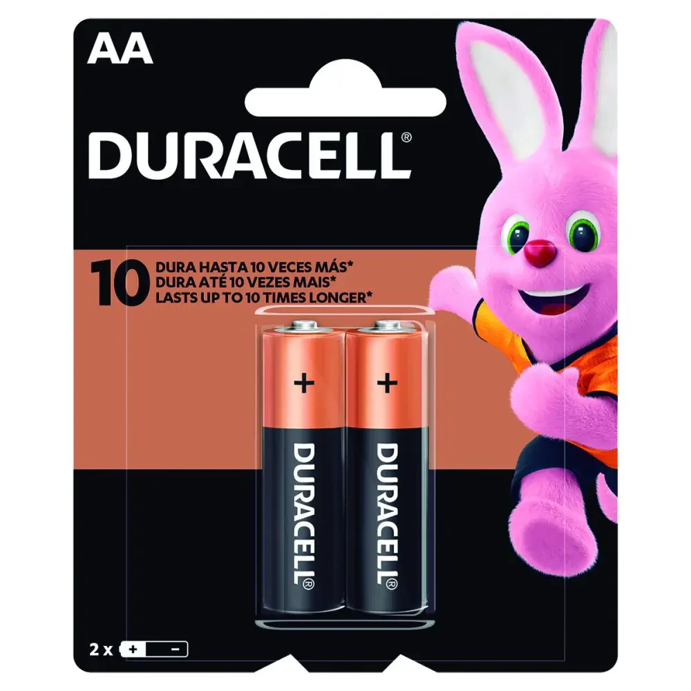 Pilha alcalina pequena aa com 2 peç Duracell