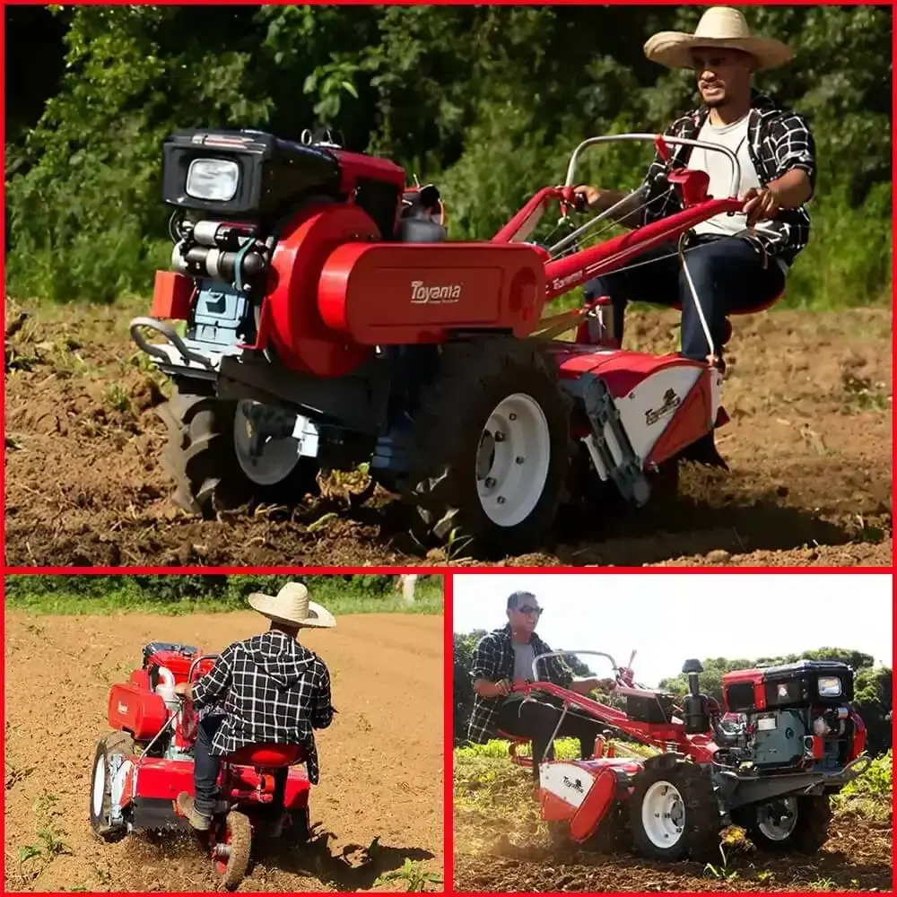 Micro trator motocultivador à diesel 16.5 HP partida elétrica TDWT80E Toyama — fotografia 4