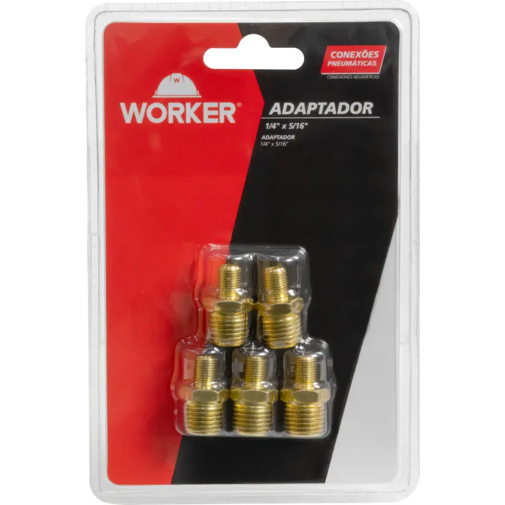 Adaptador npt 1/4"X5/16" 5 peças Worker
