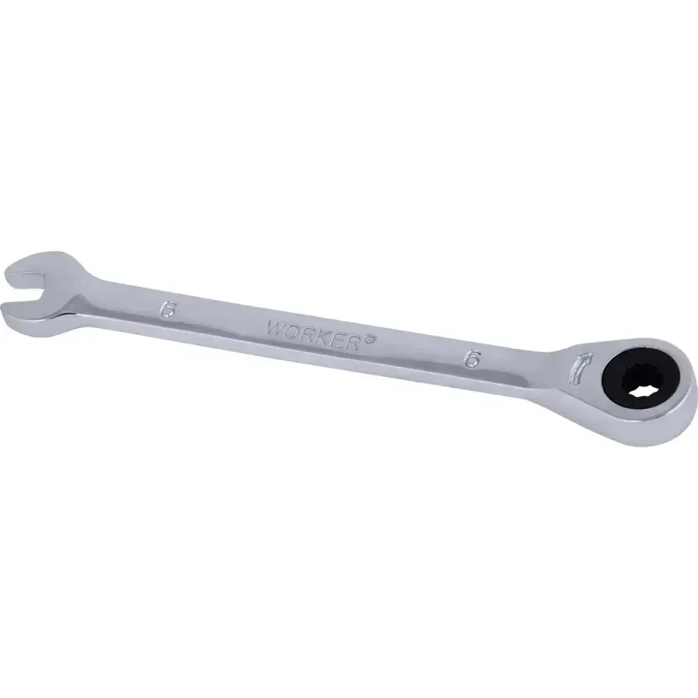 Chave combinada com catraca cromo vanádio 6MM Worker — fotografia 9