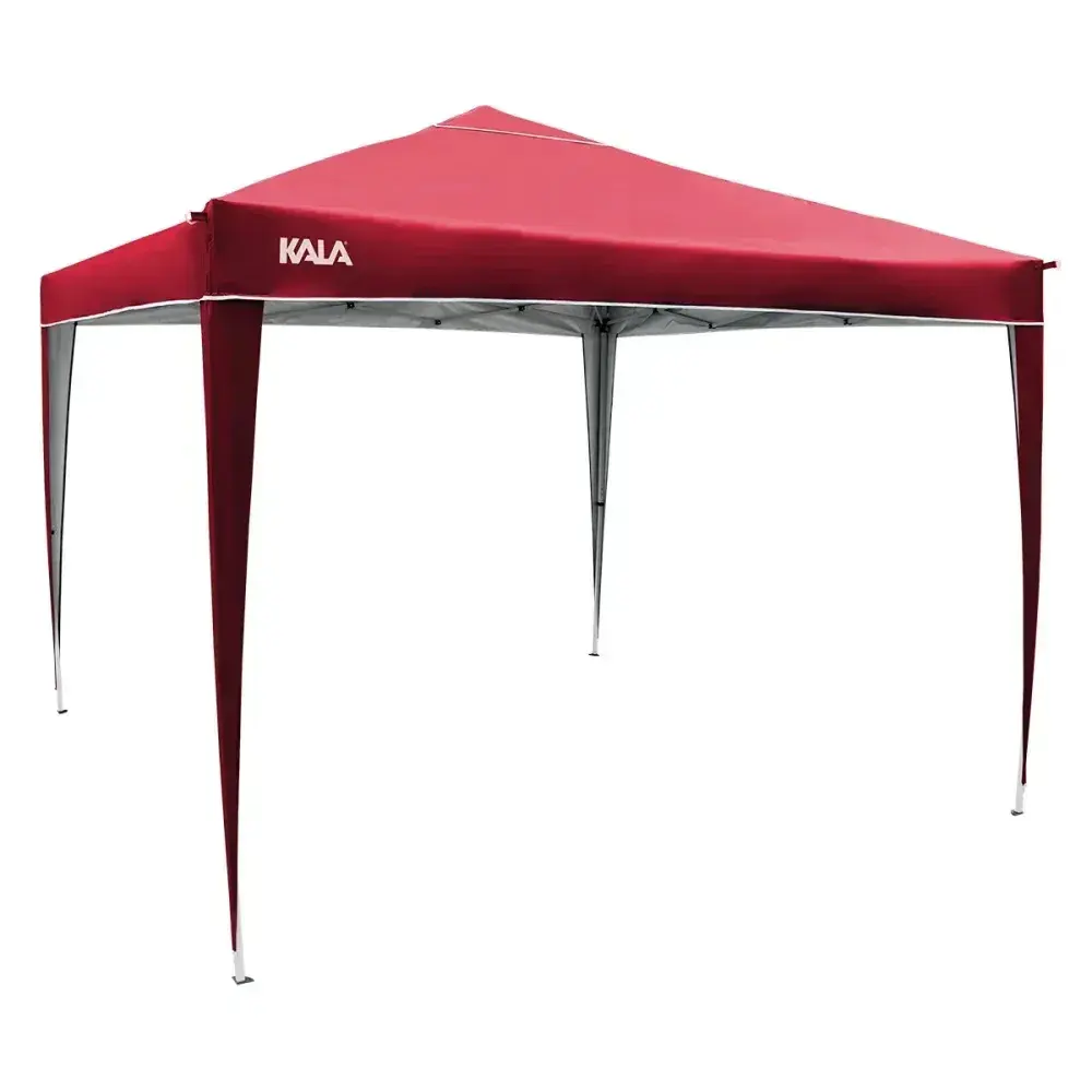 Gazebo dobrável vermelho com pés de alumínio 3M x 3M Kala — fotografia 3
