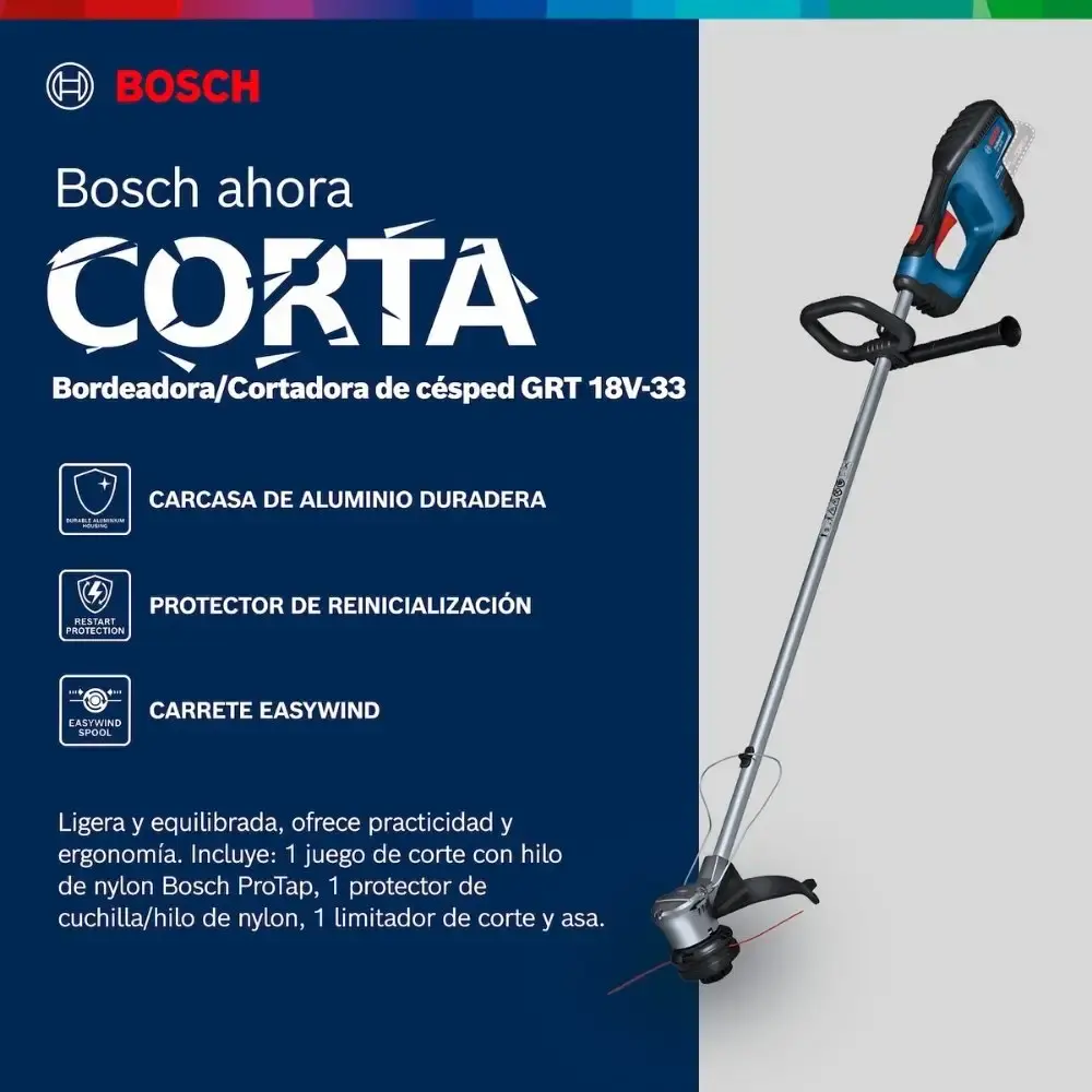 Motosserra GKE 18V-40 com aparador de grama GRT 18V-33 e bateria 18V 4,0AH carregador bivolt Bosch — fotografia 6