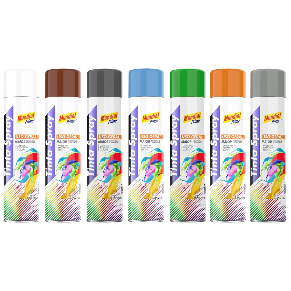 Tinta spray uso geral 400 ML várias cores mundial prime — fotografia de referência