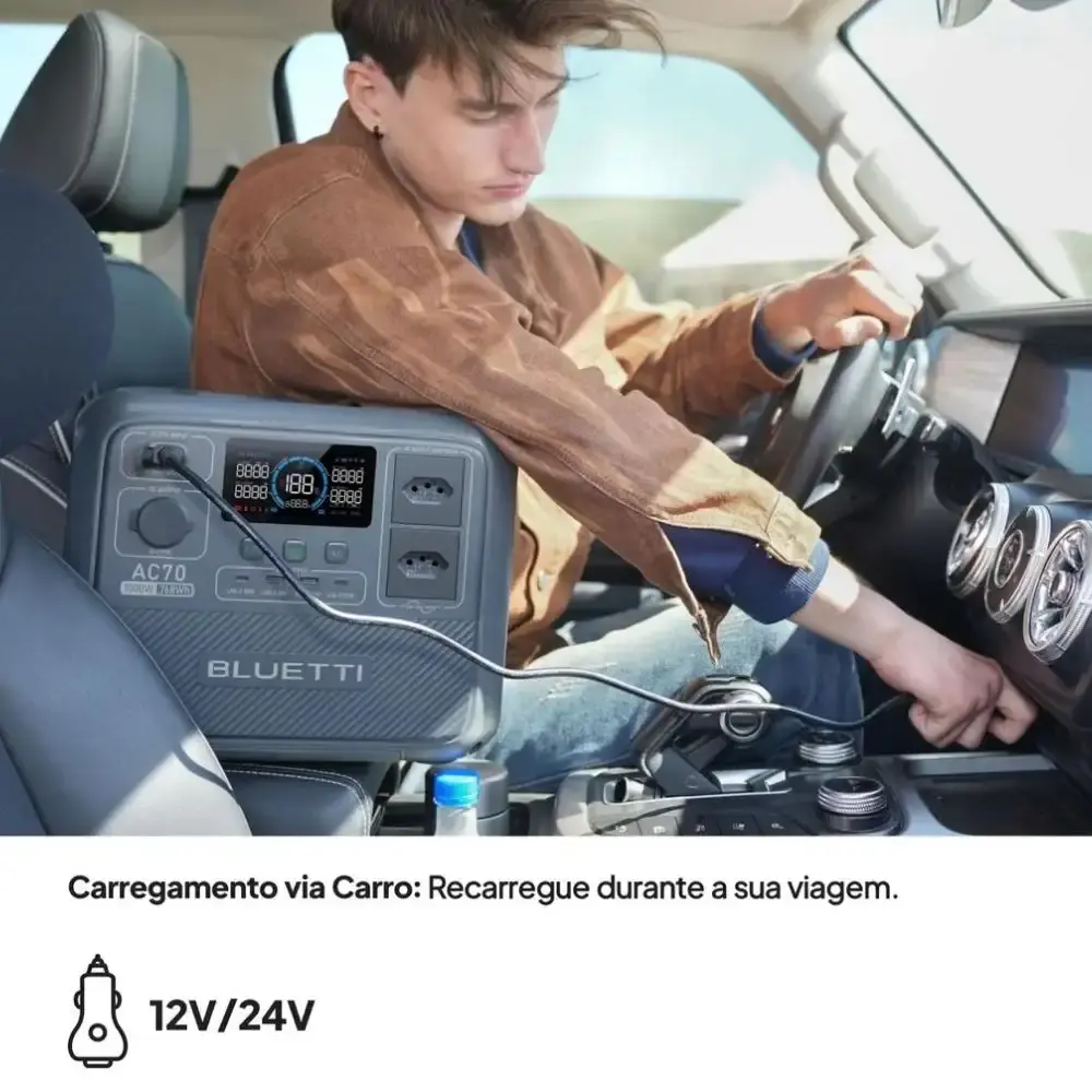 Estação de armazenamento de energia portátil 1000W 768WH AC70 220V Bluetti — fotografia 7