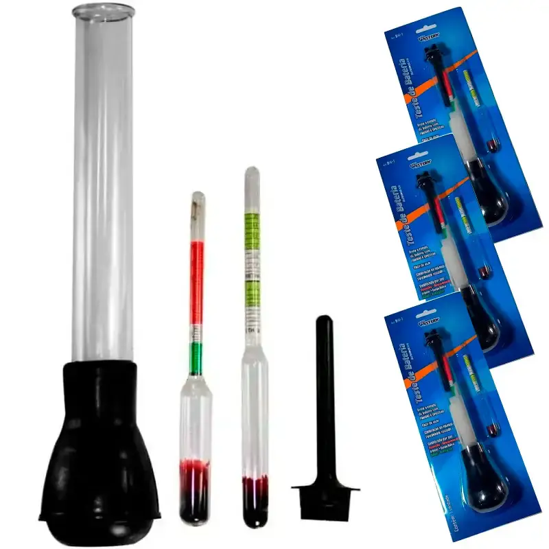 Kit 3 densímetros analógicos para teste de bateria BH-1 Western — fotografia de referência