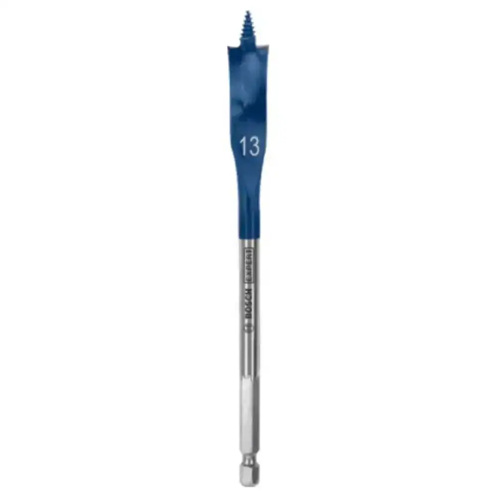 Kit Brocas Chatas Encaixe 1/4 POL p/ Madeira Estojo 13 Peças 10-32 MM X 152 MM BOSCH — fotografia 3