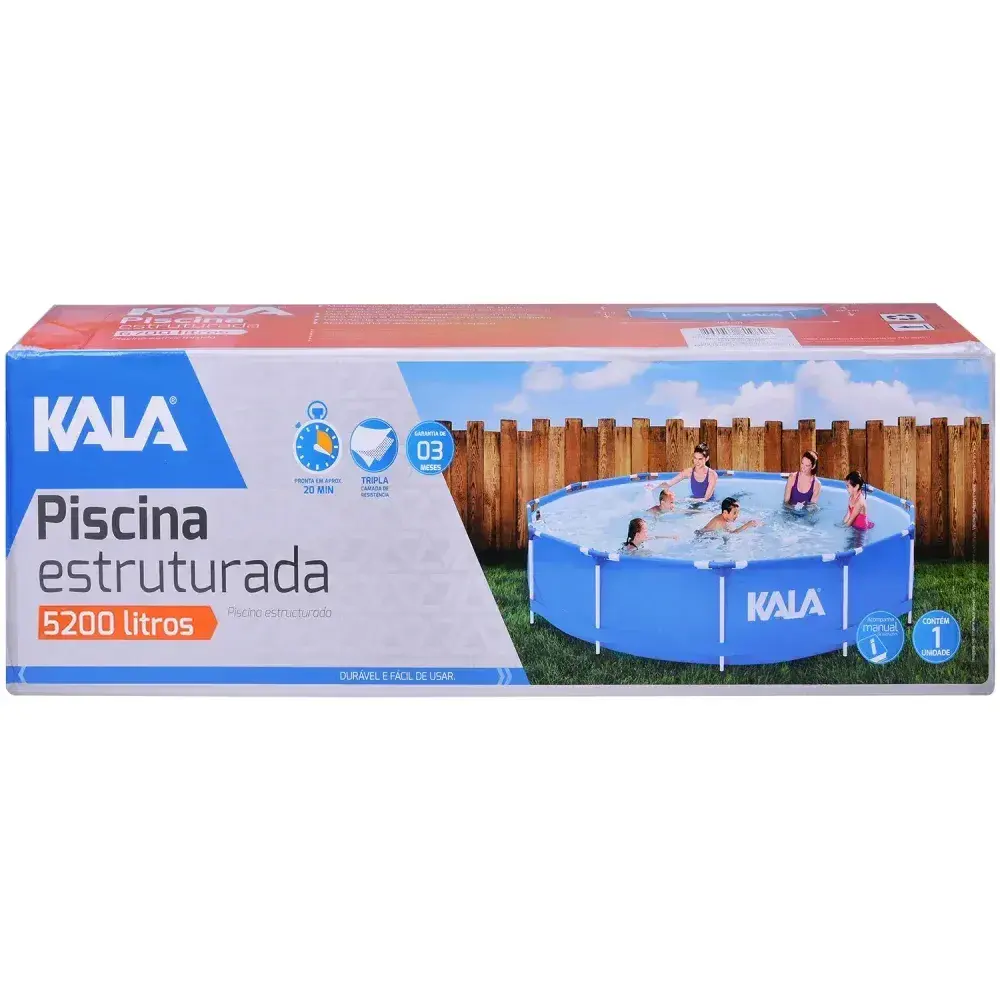 Piscina estruturada 5000 litros 305X76CM alta resistência Kala — fotografia 5