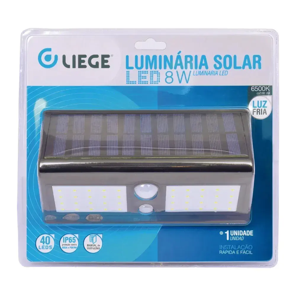 Luminária solar de parede com 40 leds Liege — fotografia 5