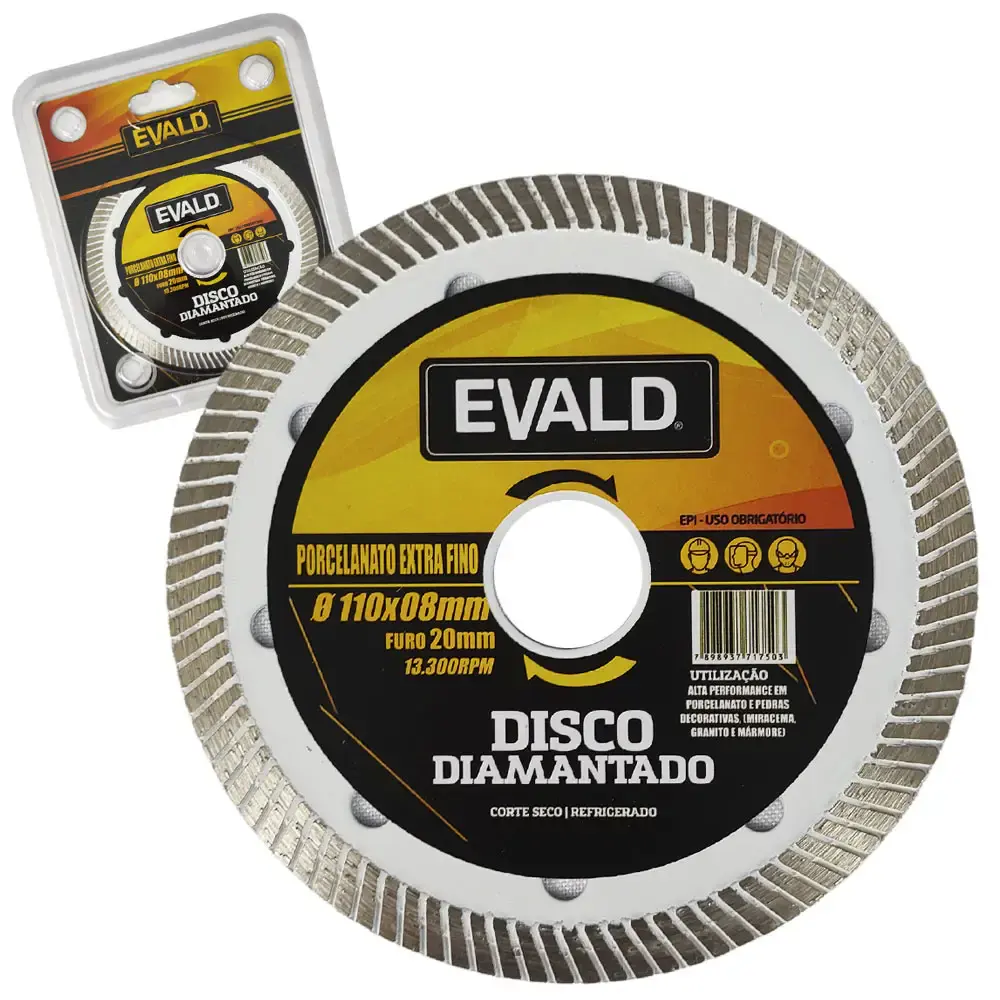 Disco de corte diamantado extra fino 4.3/8 POL para porcelanato 11302 Evald