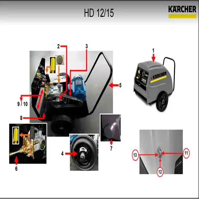 Suporte do painel direito para lavadora HD 12/15 9.311-098.0 Karcher — fotografia 3