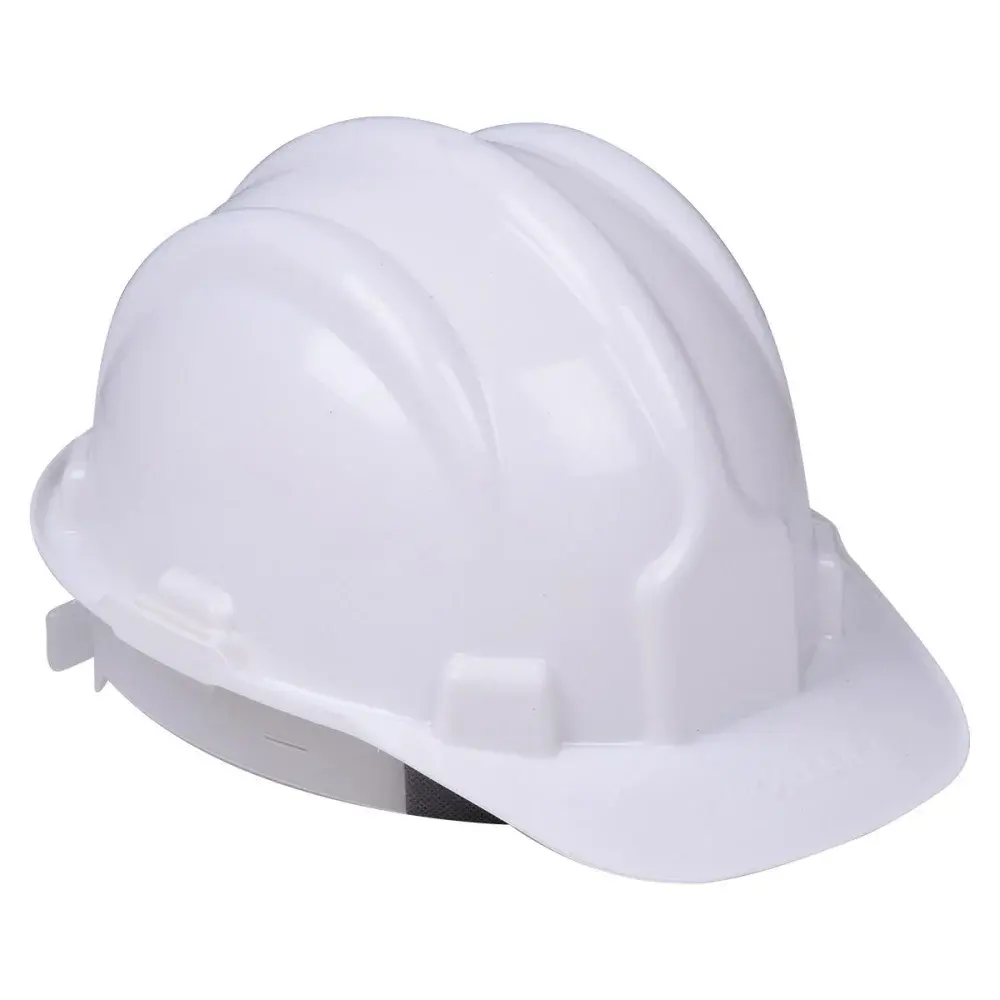 Capacete de proteção branco com carneira e aba frontal Worker