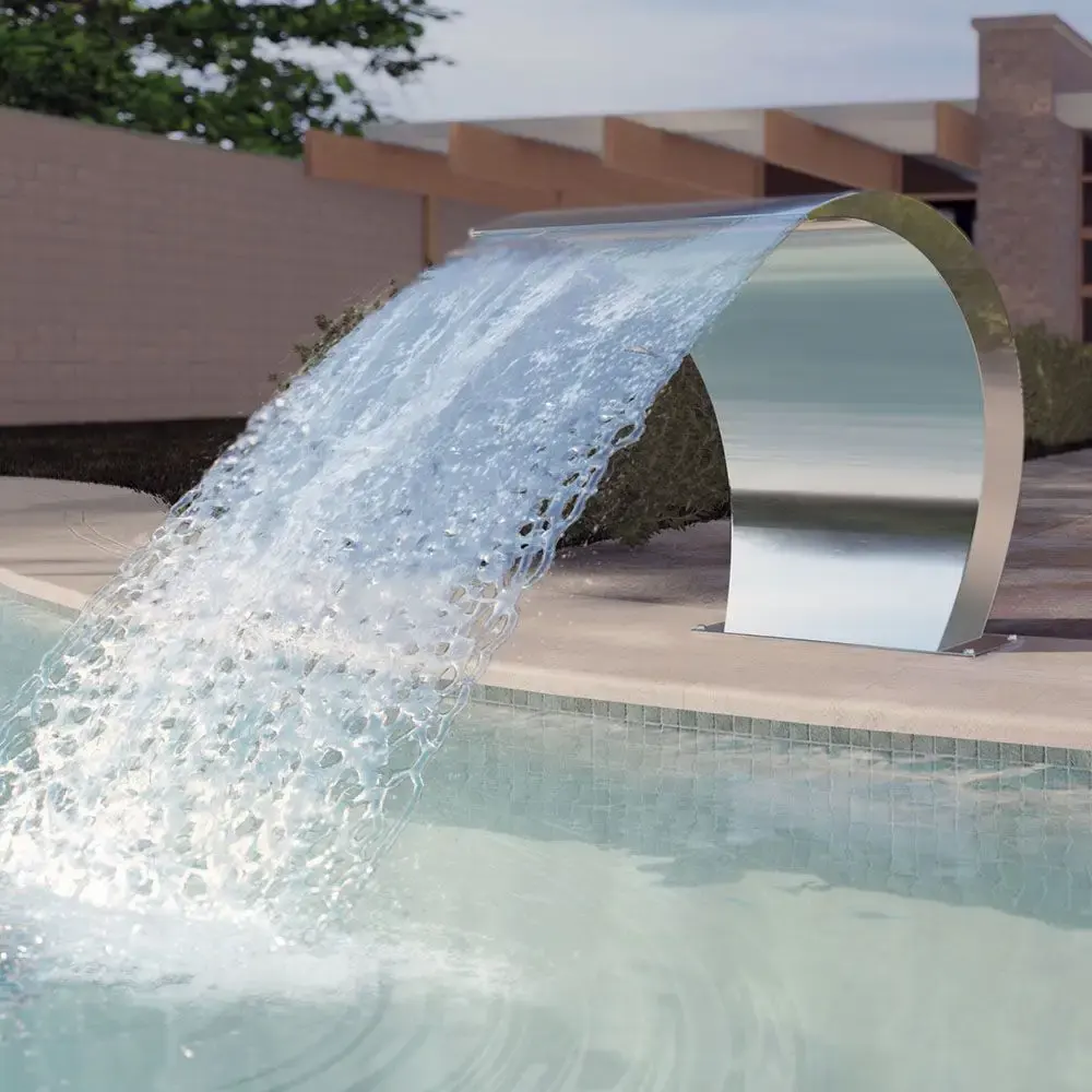 Cascata para piscina em aço inox escovado 58X45CM Sodramar — fotografia 3