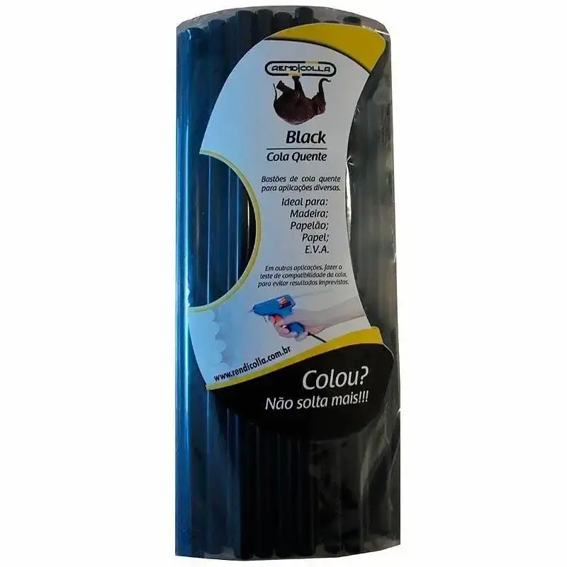 Refil em bastão 11.2MM silicone grosso para pistola 500G black Rendicolla