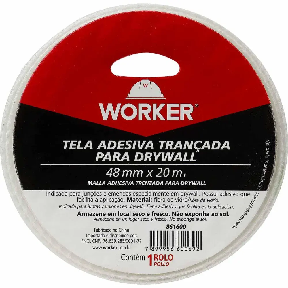 Tela adesiva para drywall trançada 48MMX20M Worker — fotografia 5