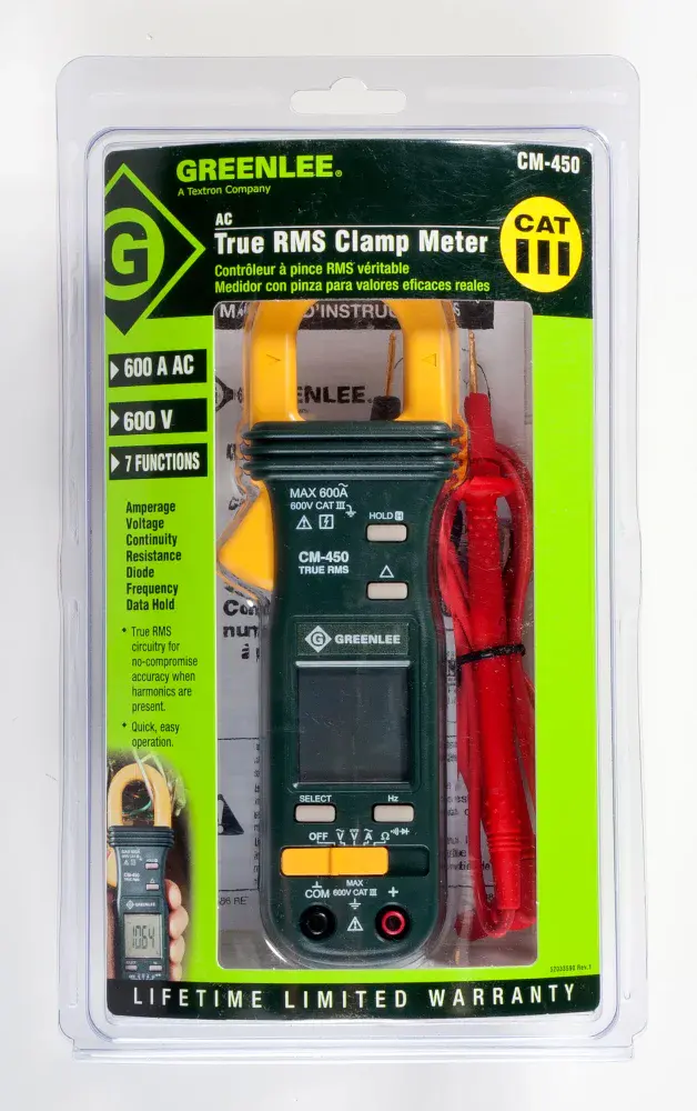 Amperímetro digital CM-450 600A rms Greenlee