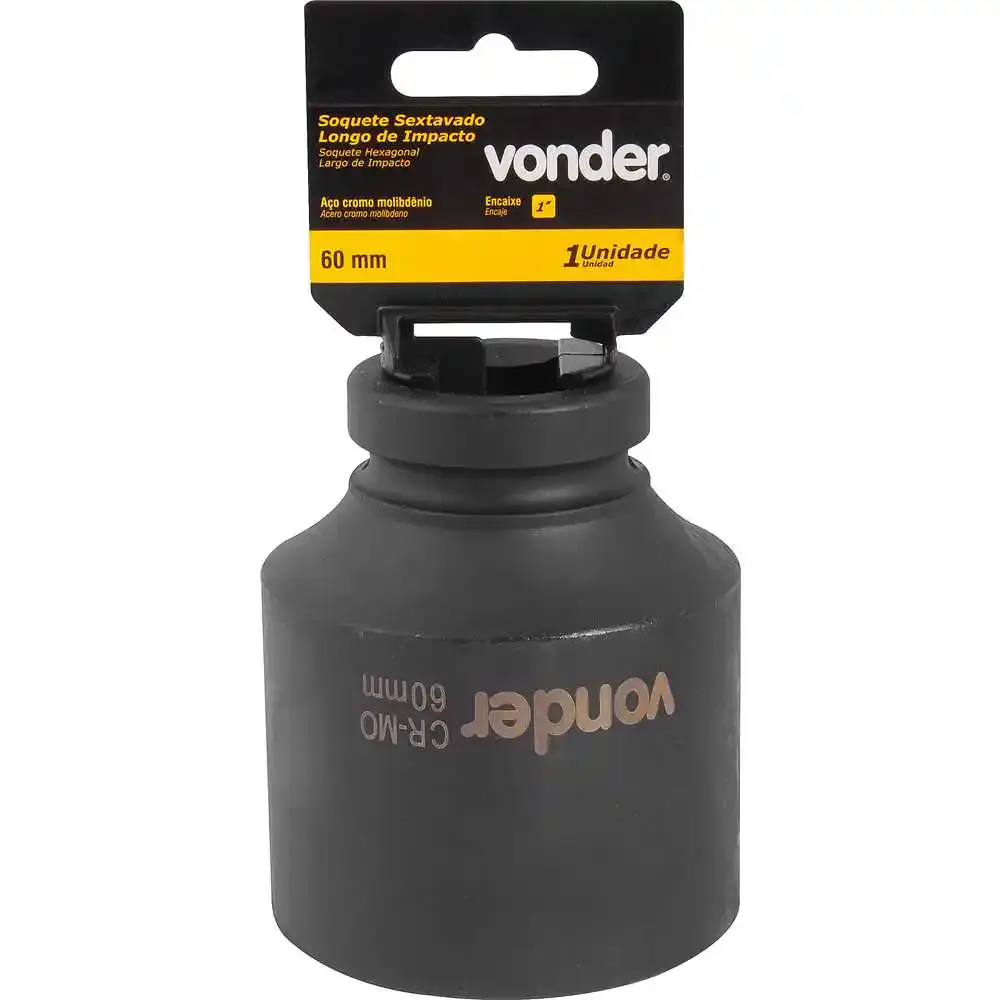 Soquete sextavado de impacto longo encaixe 1 POL 60 MM Vonder — fotografia 4