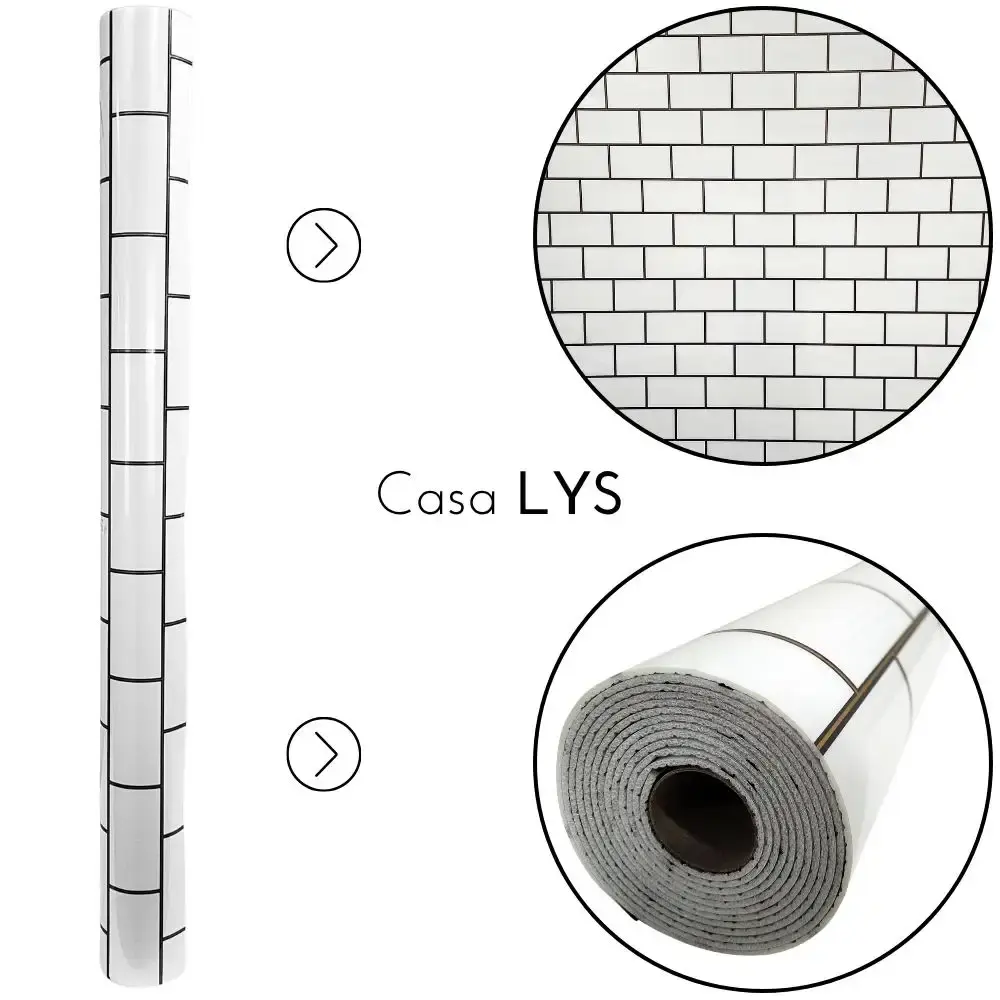Papel de Parede Autoadesivo 3D Rolo de 1,2 x 3,0 Metros à Prova d’Água CASA LYS Preto — fotografia 2