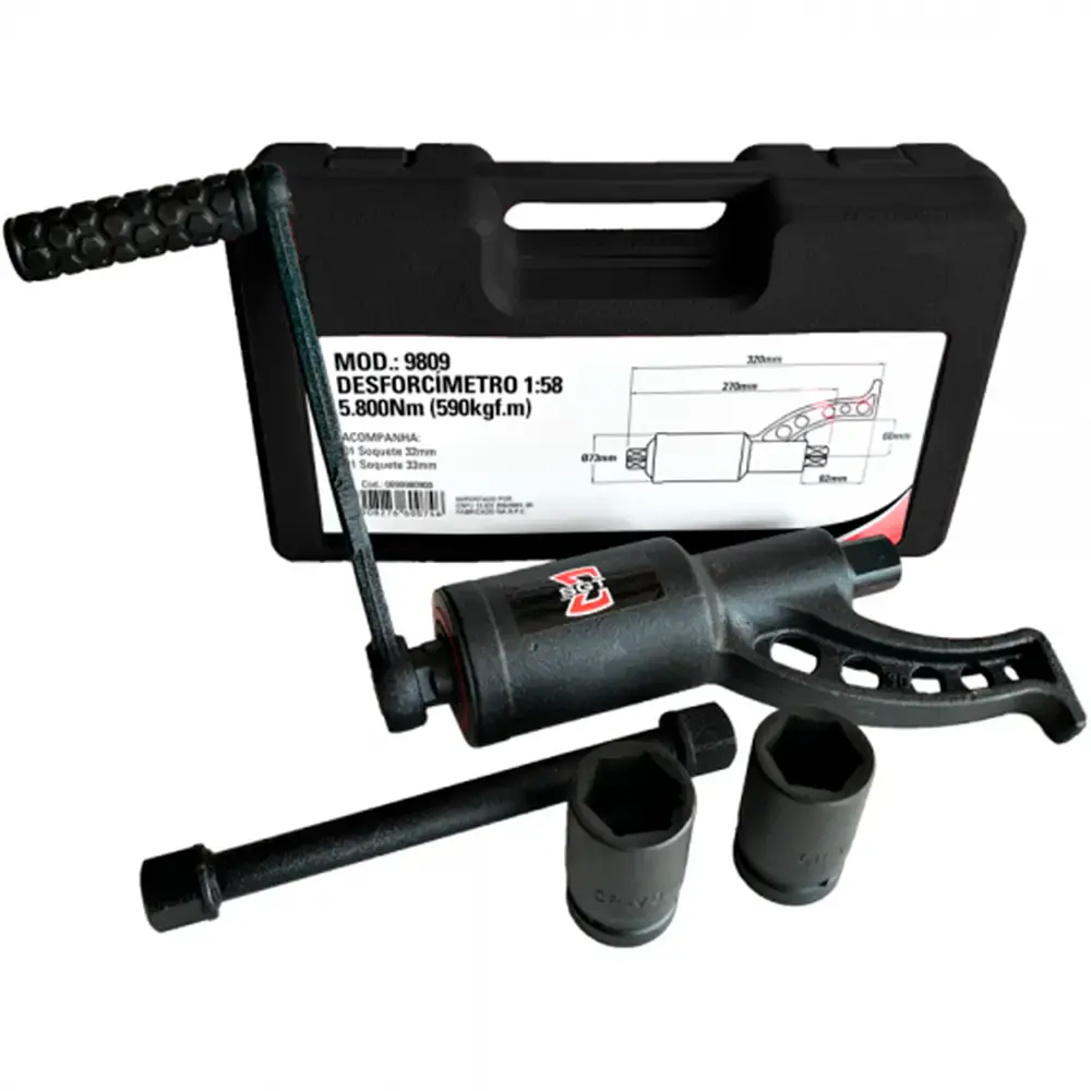 Desforcímetro 590KGF.M com maleta e soquetes 32MM e 33MM SGT-9809 Sigma